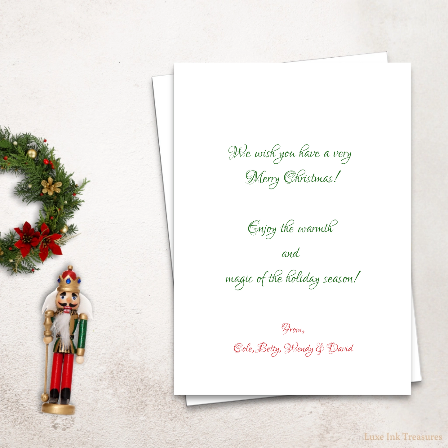 Editable Christmas Card Charming Nutcracker Card