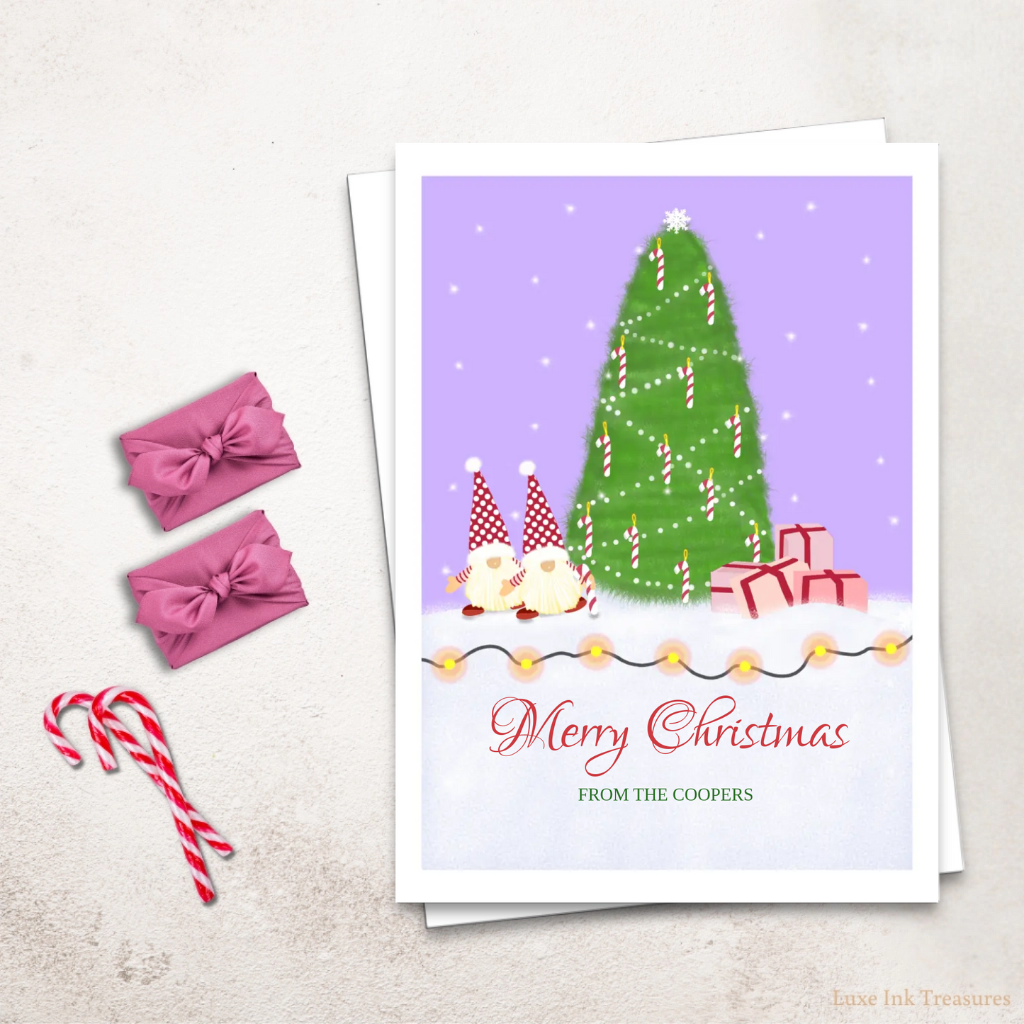 Editable Christmas Card Template | Magical Gnomes Christmas Card