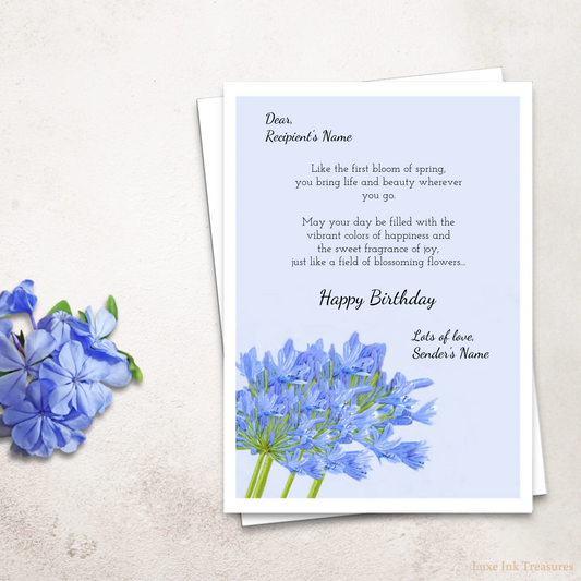 Editable Digital Birthday Card | Single Page Summer Birthday Card