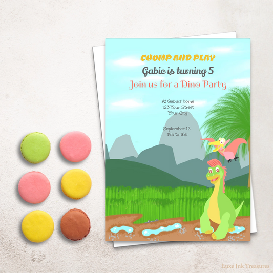 Editable Dinosaurs Birthday Party Invite | Playful Dino Party Invite