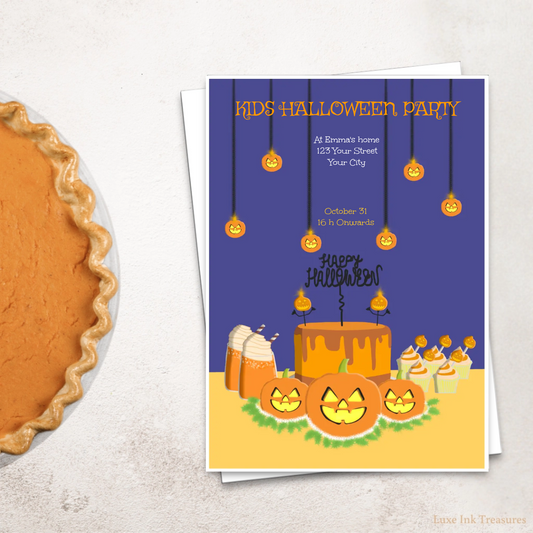 Editable Kids Halloween Party Invite | Cute Kids Halloween Party Invite