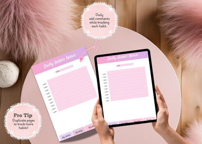 Easy to Use GoodNotes Digital Habit Tracker | Minimalist Monthly, Weekly and Daily Tracker Journal